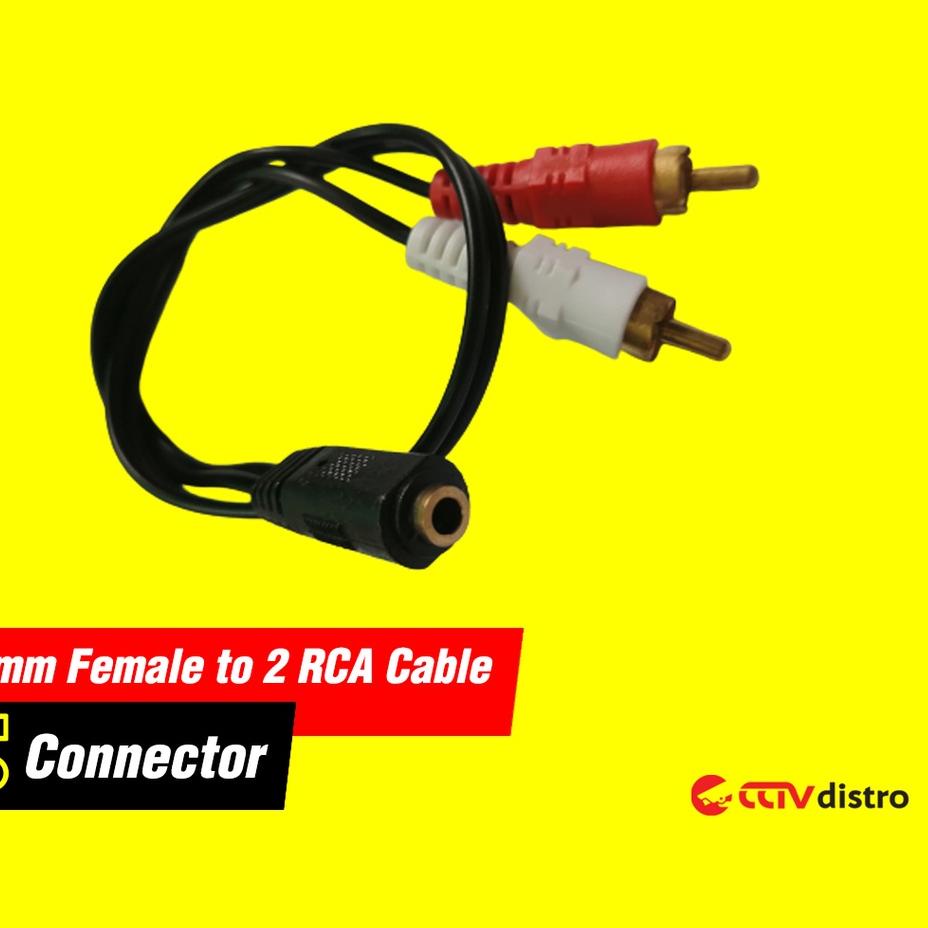 ➱ Kabel Jack Audio 3.5mm Female to 2RCA Male Konverter Aux 3.5 mm to 2 RCA Converter Cable Adapter ♞