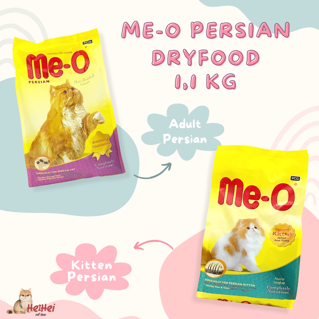 Me-O Kitten Adult Persian Dryfood 1,1 kg - Makanan Anak Kucing Meo Persia - Makanan Kering Kucing Dewasa Anggora