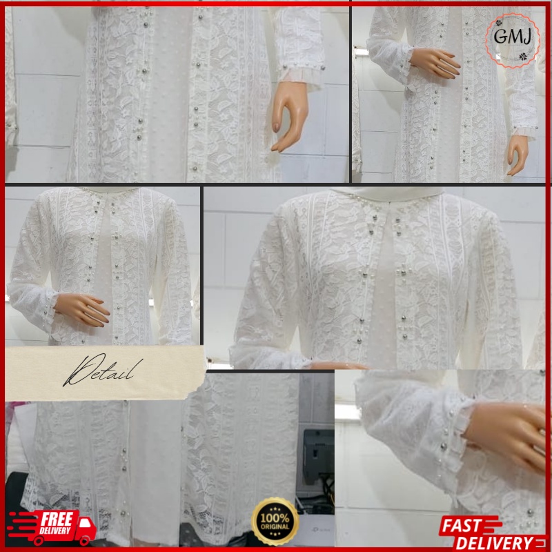 Gamis Brukat Baju Lebaran Gamis Putih-312