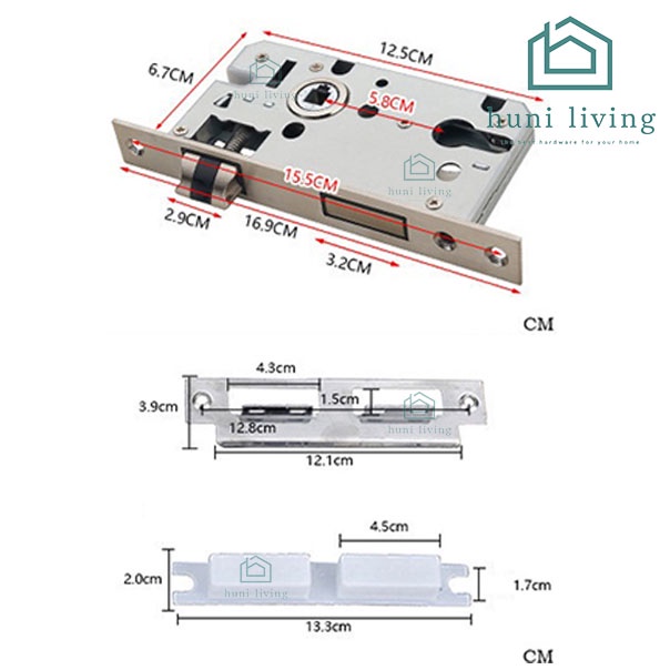 Gagang Pintu Gaya Eropa Handle Lock Door Bedroom Living Room Mechanical Anti-Theft Security Mute