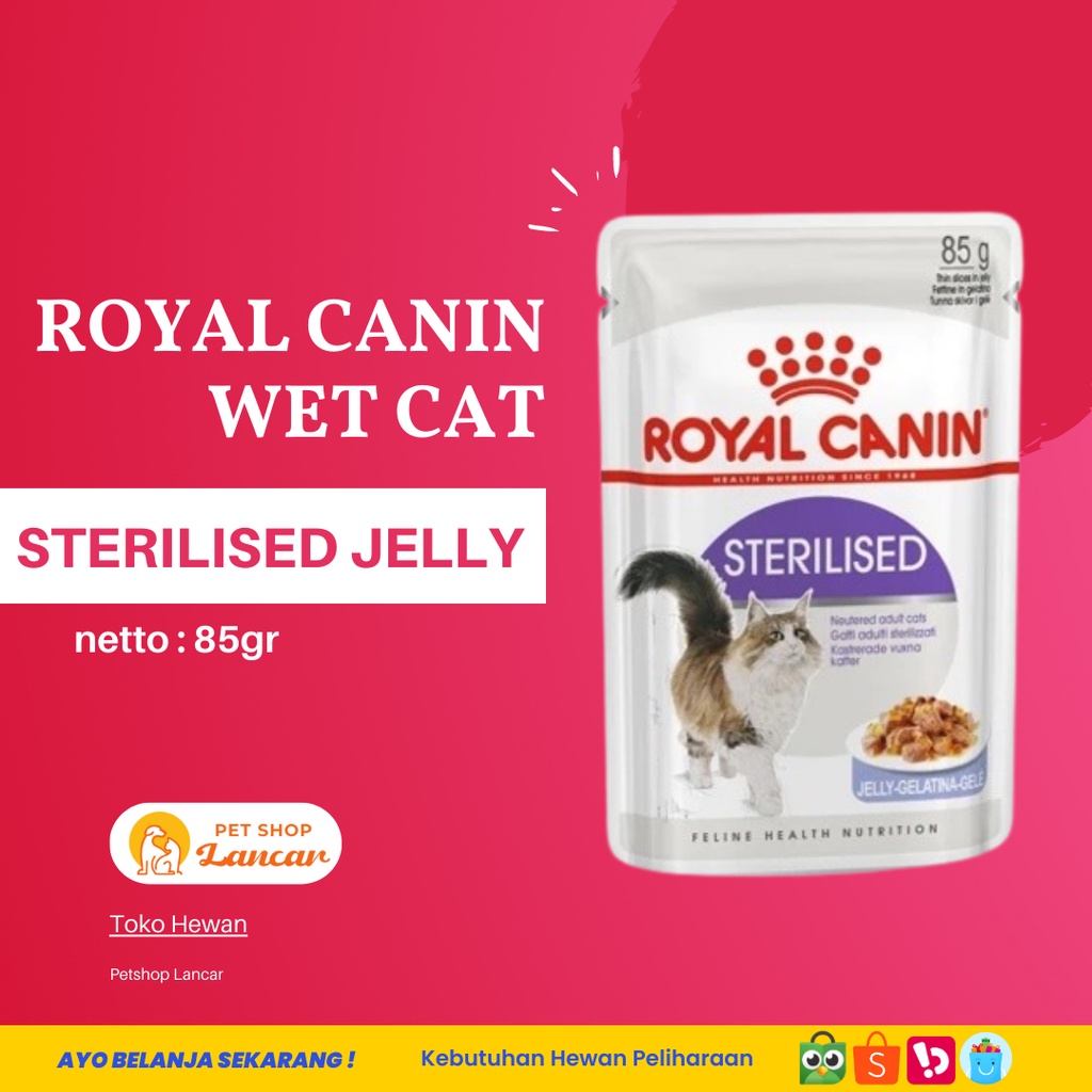Royal Canin Sterilised In Jelly Makanan Kucing Dewasa Wet 85gr