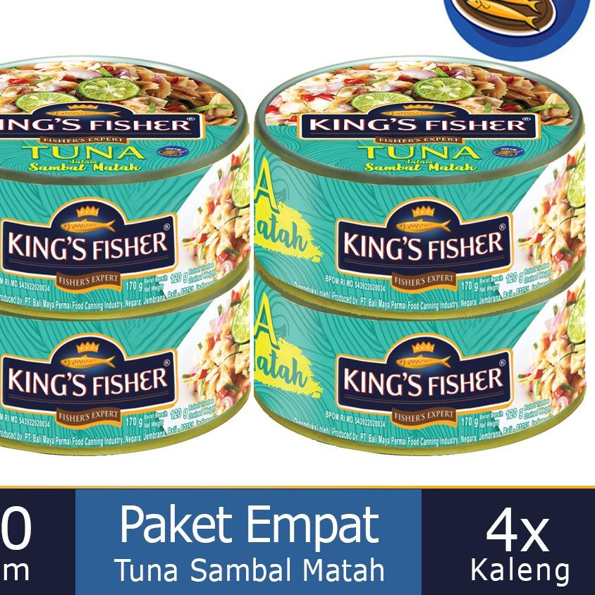 

➴ Paket 4 Pcs King's Fisher Tuna Sambal Matah Daging Tuna Makanan Kaleng 170 g ☼