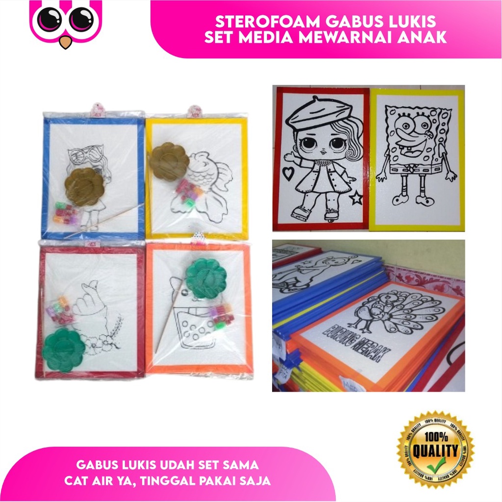 

STEROFOAM GABUS LUKIS SET MEDIA MEWARNAI ANAK