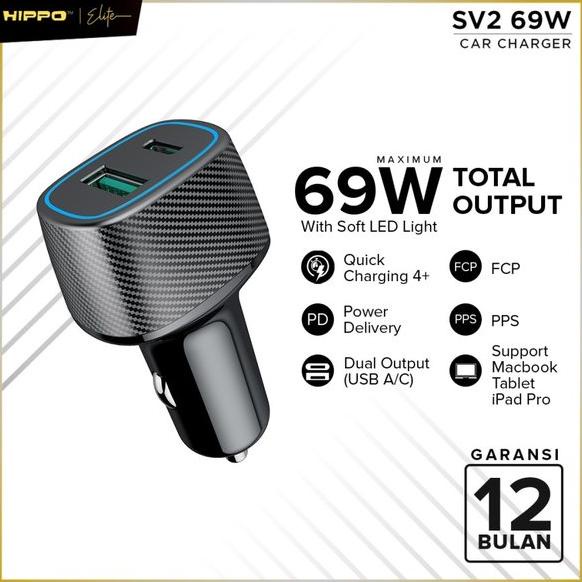 Hippo Elite SV-1 Car Charger Mobil 42W Fast Charging