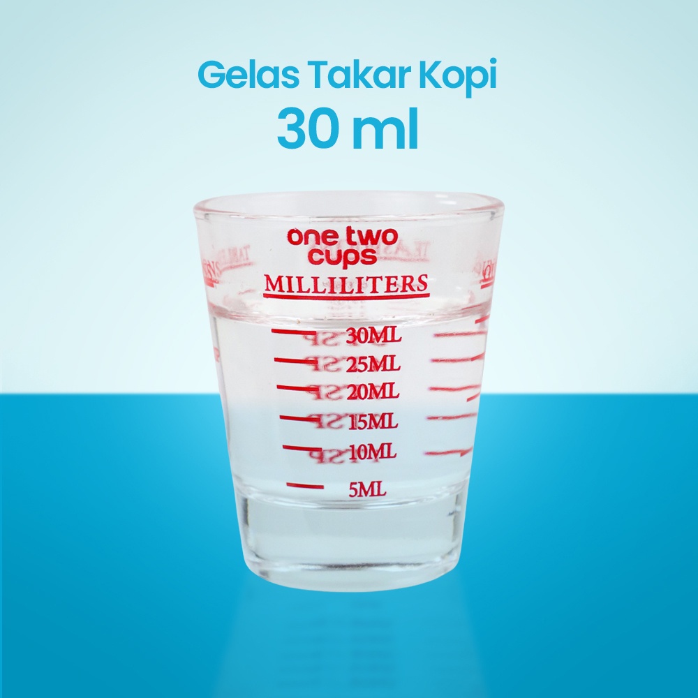 GV5 One Two Cups Gelas Takar Kopi Expresso Shot Glass Coffee 30ml Md19 Red Or-i