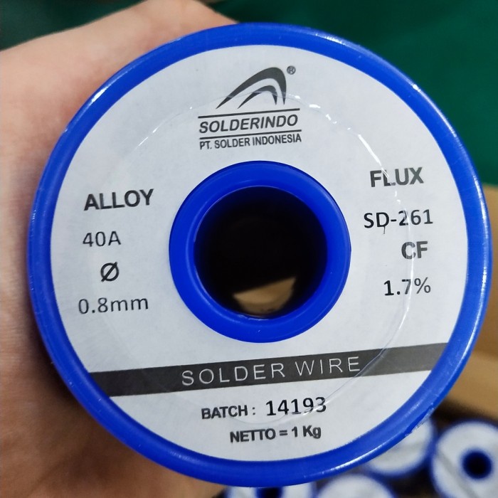 Timah Solder Timah Solder Merek Solderindo 1 Kg 0.8Mm