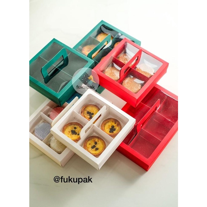 

Box Sekat Handle, Dus Pie Mooncake Muffin, Kotak Hamper Gift (10 Pcs) 004