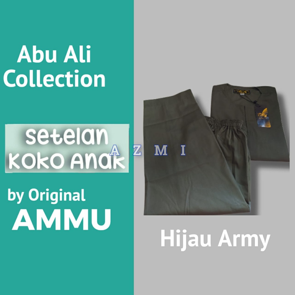 Baju Koko Setelan Anak Original Hijau by ammu Hijau Series Anak, Abu Ali Bahan Katun, Abu Aly collection