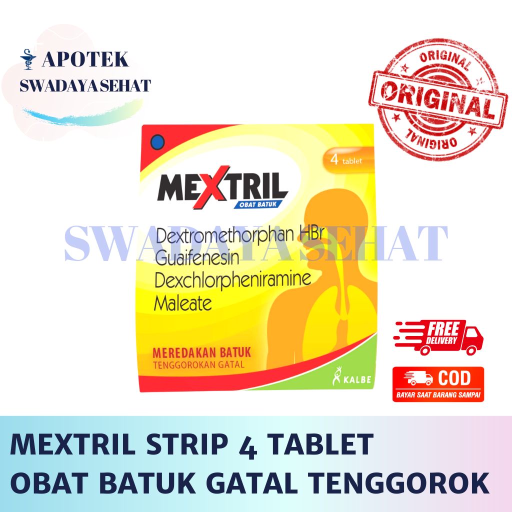 MEXTRIL Obat Batuk Gatal Tenggorokan Strip 4 Tablet