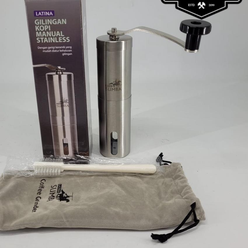 ❇ Latina Sumba V7 Coffee Grinder Alat Penggiling Giling Biji Kopi Manual ♪