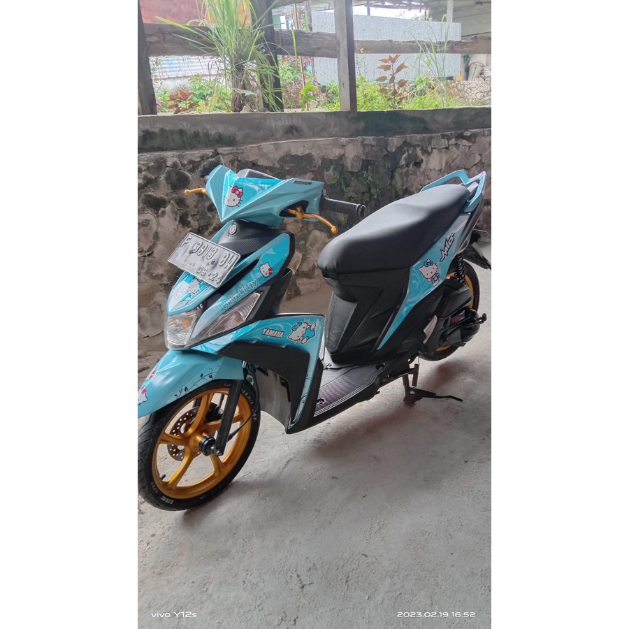 decal stiker mio m3 hellokitty biru