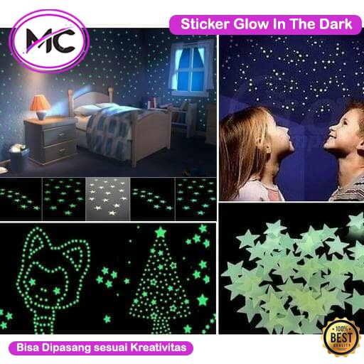 Sticker Dinding Kamar Aesthetic Glow In The Dark Stiker Bintang Salju Menyala Dalam Gelap Wall Sticker Tempelan Nyala