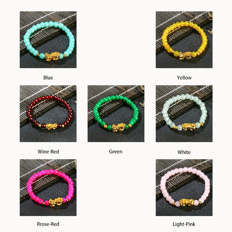 【COD】Transfer Manik-Manik Bercahaya Handwoven Merah Dan Hitam Gelang Adjustable Gelang Pasangan Gelang Tali Elastis Manik-Manik Batu Akik Imitasi