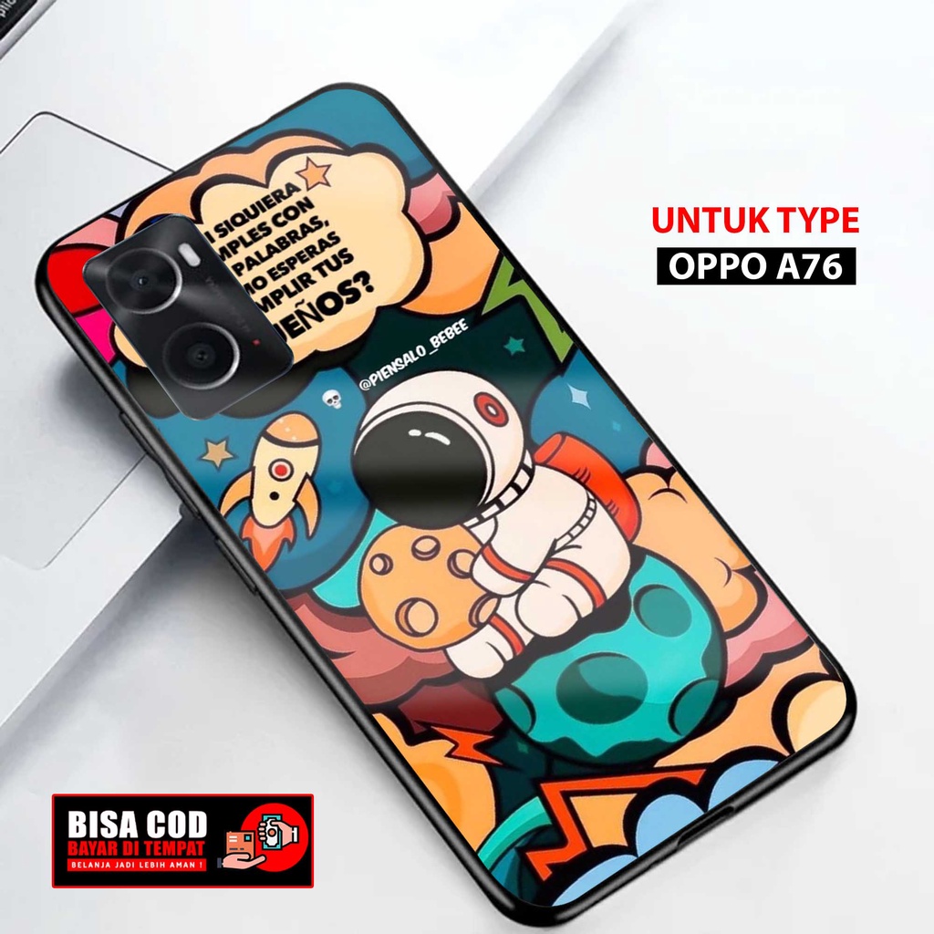 Case Oppo A76 Terbaru { PLT ] 2D Softcase Glass Kaca Oppo A76 (Case Hp) Oppo A76 (CASING HP) Oppo A7