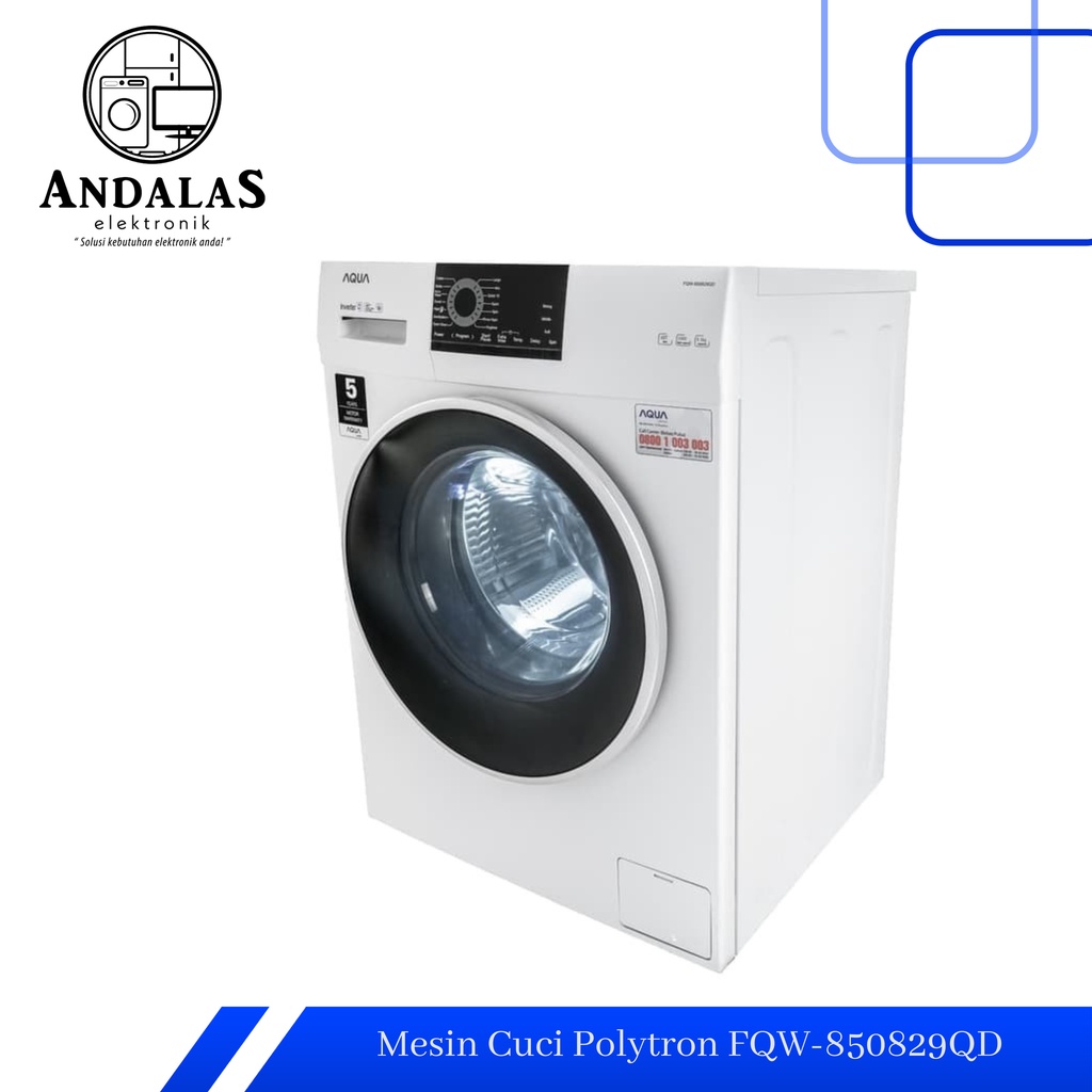 MESIN CUCI FRONT LOADING AQUA FQW 850829QD FQW-850829QD 850829 8.5KG
