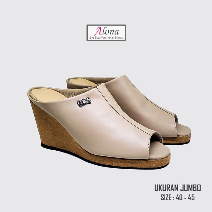 ZAVIRA WEDGES PREMIUM | Sandal Wanita Korea Pesta Big Size 40-45 / Slide Wejes Ukuran Besar 40-41-42-43-44-45