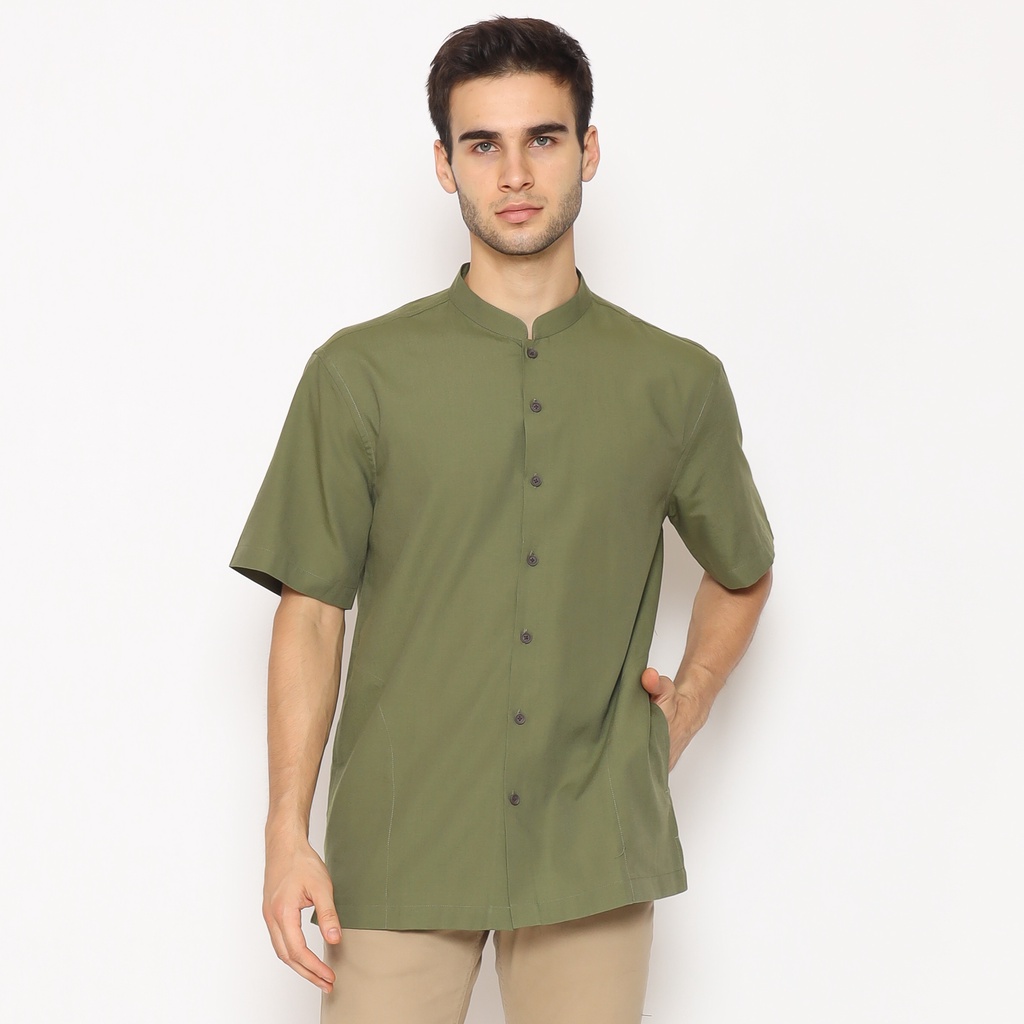 AMK Baju Koko Lengan Pendek KK Raksa S/s Hijau Olive