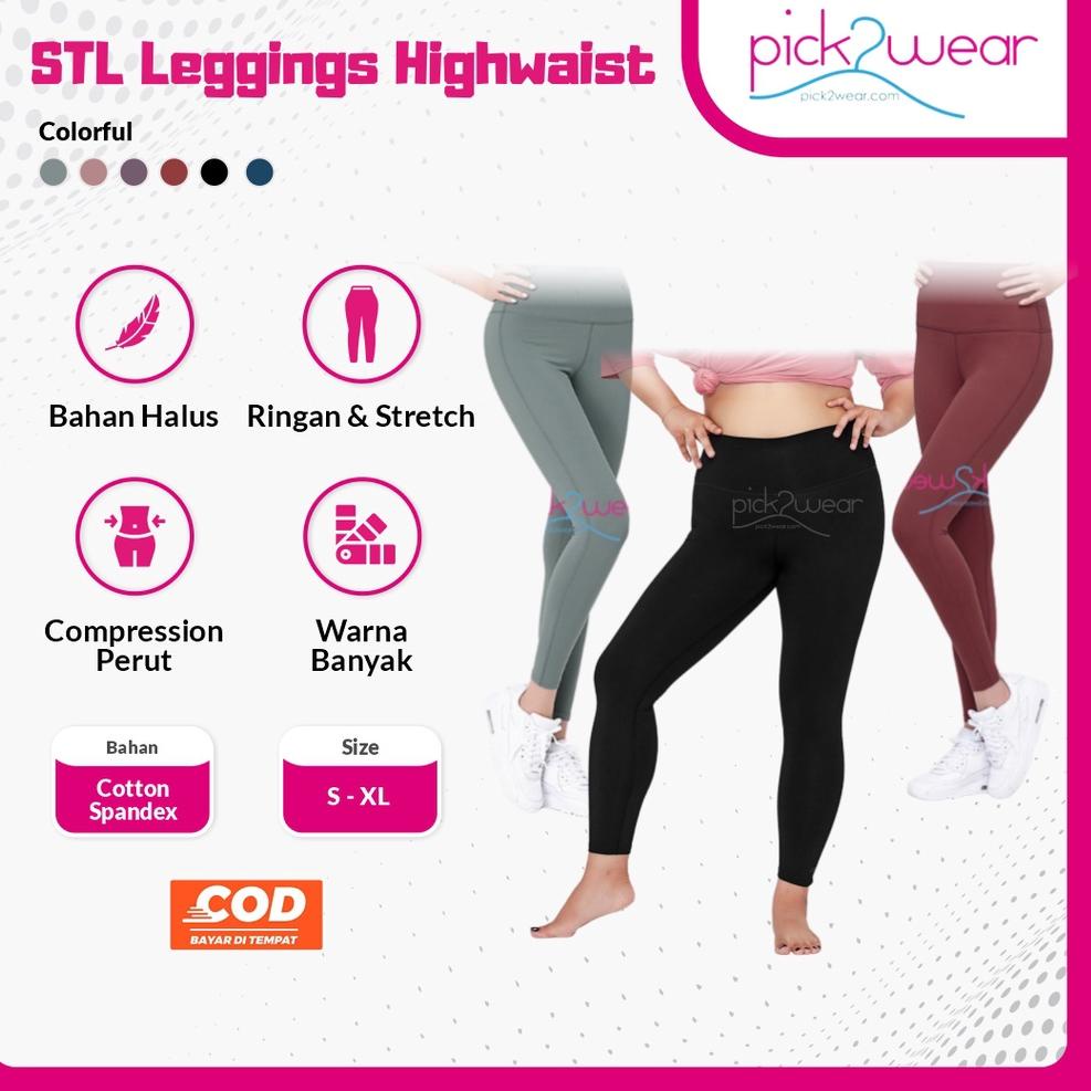 CHEKOUT Celana Olahraga Legging sport yoga fitness highwaist compression STL