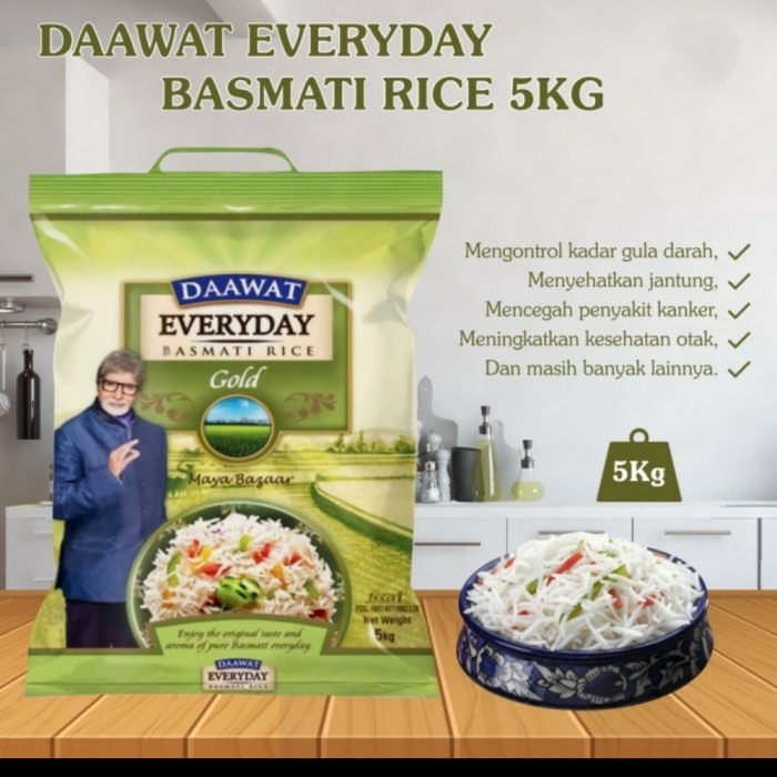 

Daawat Every day Basmati Rice Gold/ Beras Daawat /Economy Rice 5 kg