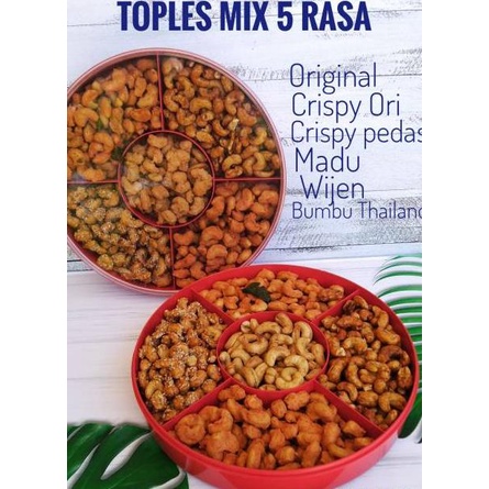 

Bingkisan Hampers Kado Lebaran Idul Fitri Natal Kacang Mete Mede 5 Rasa