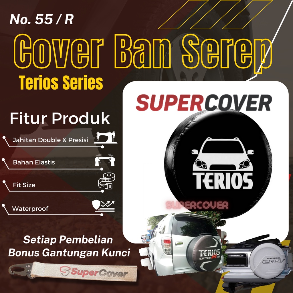 Sarung Ban Serep Daihatsu Terios Cover Ban Serep Kulit Sintetis Daihatsu Terios 55 Penutup Pelindung