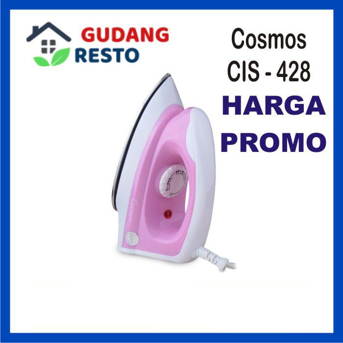( COD ) Cosmos CIS 428 Setrika Kering / Dry Iron STAINLESS STEEL SOLEPLATE Gosokan / CIS428 ORIGINAL / Garansi Resmi CIS-428