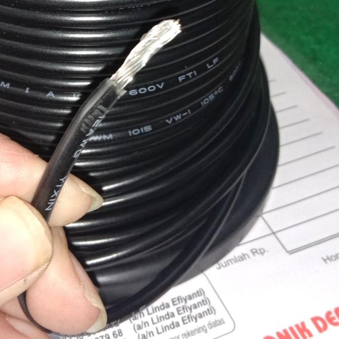 kabel AWG12 AWG 12 diamater serabut 4mm made in JAPAN Hitam per meter pcmelektrob9090 Kualitas Baik