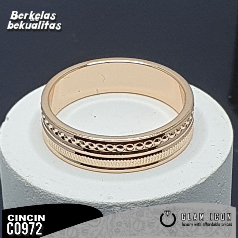 Cincin couple motif  dubai ukir simple C0972 CCG