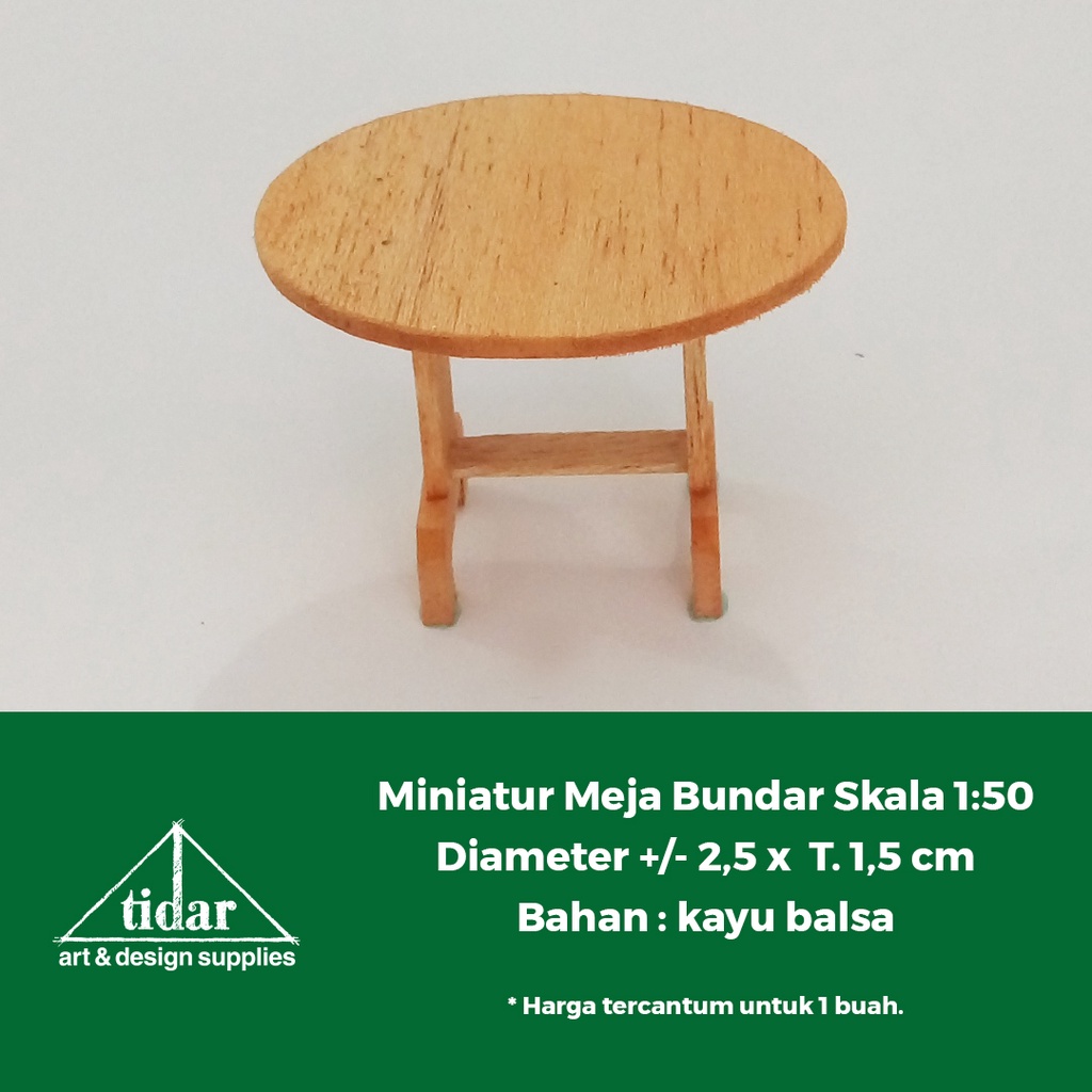 

[MR] HR - Miniatur Maket Meja Makan Skala 1:50 - Meja Kayu Bundar