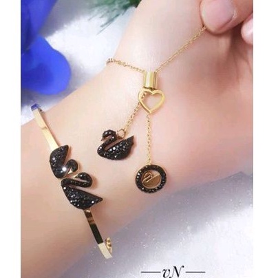 Set Titanium Gelang Kalung Bebek gold89