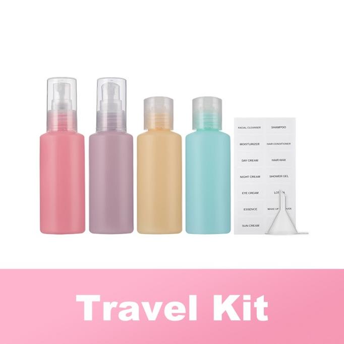 

MINISO Botol Spray Semprot Kosong Travel Kit Plastik Organizer 5 Pcs