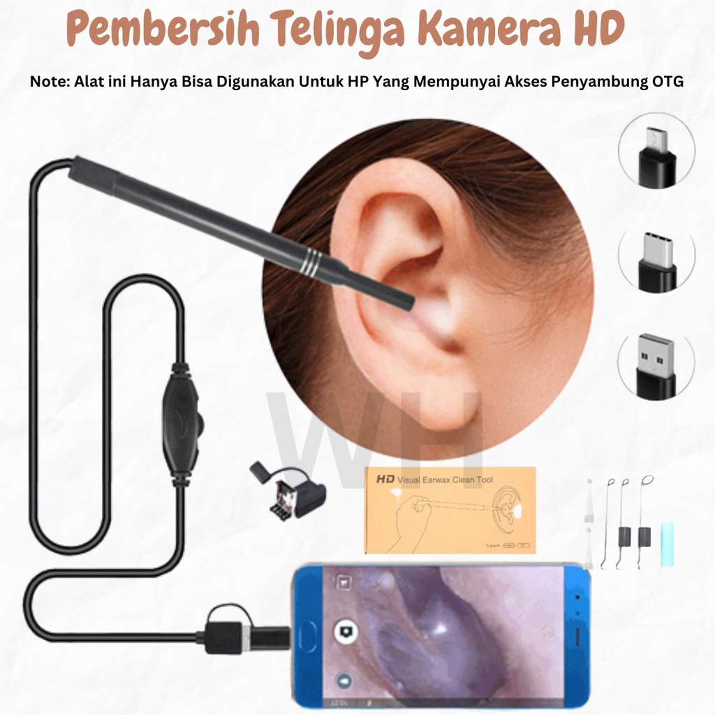 Alat Pembersih Telinga Kamera HD USB Multifungsi Baru Korek Telinga