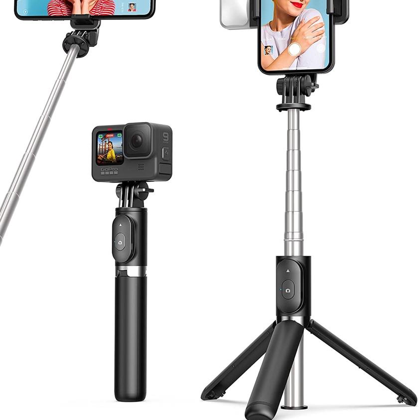 ♝ MIXIO - Q07 Selfie Stick Tripod with LED Fill Light Phone Tripod Stand ♚