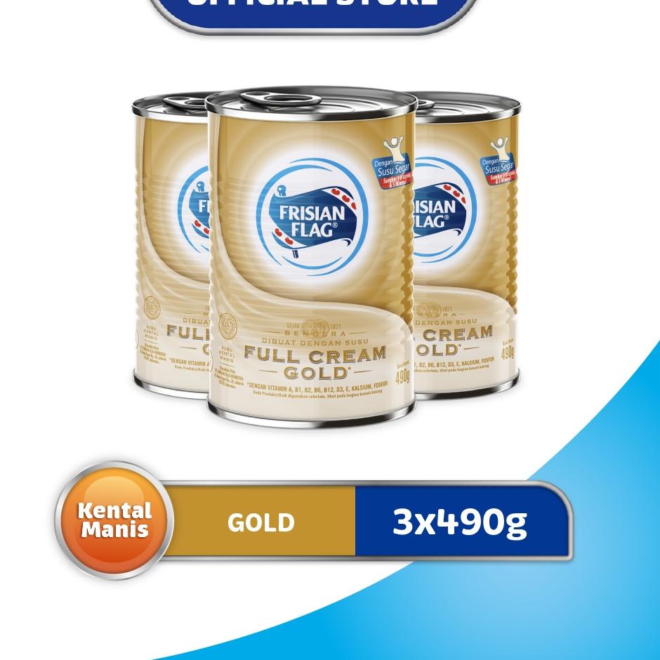 

✥ Frisian Flag Susu Kental Manis Gold Kaleng 490gr - 3 Pcs ➻