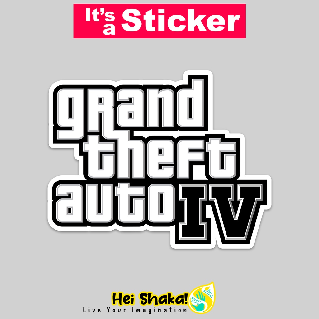 

Stiker GTA Grand Theft Auto IV 4 Sticker Gamer Tempelan Gaming Bahan Vinyl Anti Air