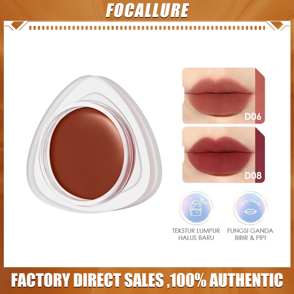 FOCALLURE Makeup Kosmetik Set Lengkap Lip Clay &amp; Velvet-hazy Matte Make Up Blush On Cheek Lit Pressed Blush FA266