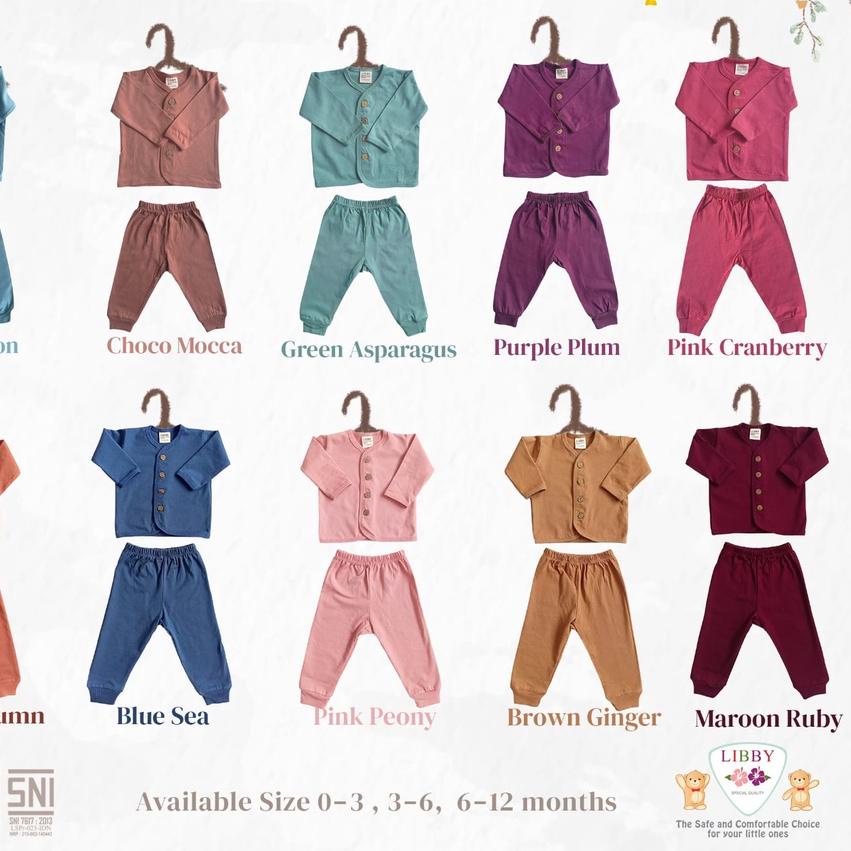 ➪ Libby Setelan Panjang Comfy Set - Libby Baby Motif Terbaru Earth Colors Series ✶