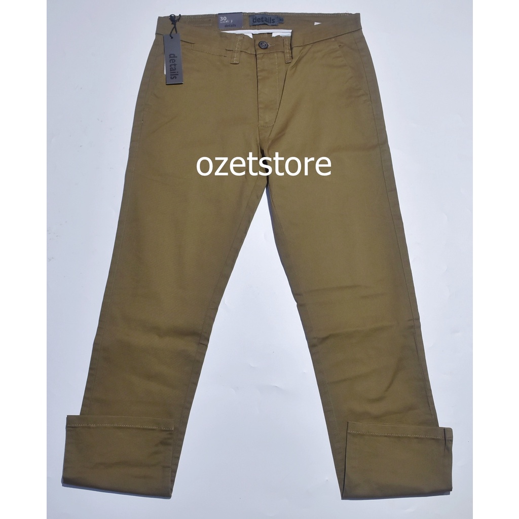 Celana Panjang Pria Details Coklat Slimfit CPD30