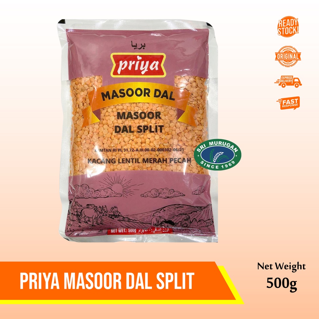 

PRIYA MASOOR DAL SPLIT ORANGE 500g