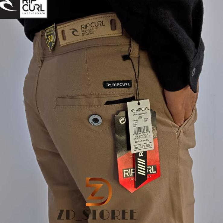 Celana Pria Panjang Chino Chinos Merk Ripcurl Original Branded Melar strech Casual Formal Harian –KM
