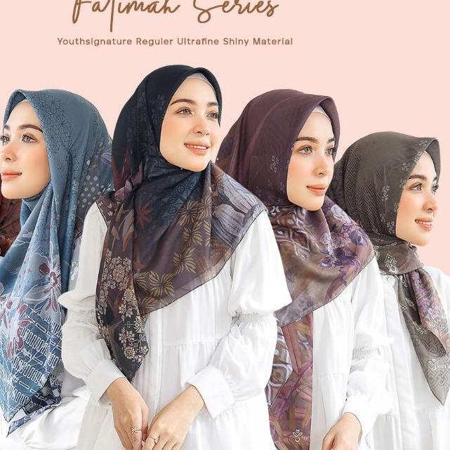 ☝ Youthscarf - ( FATIMAH SERIES) - Hijab printing - Hijab segiempat voal - Voal Ultrafine - Hijab be