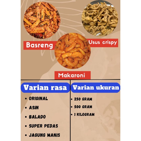

Basreng Usus Ayam Crispy Makaroni