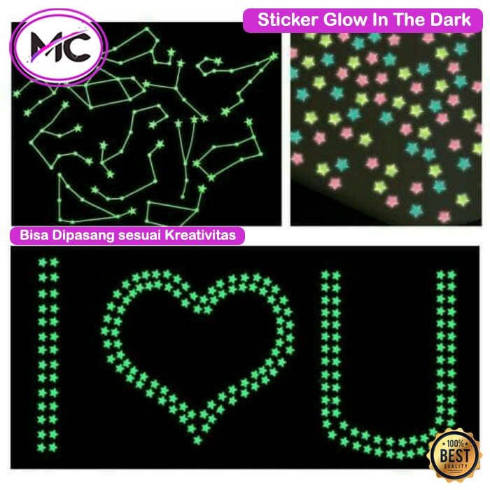 Sticker Dinding Kamar Aesthetic Glow In The Dark Stiker Bintang Salju Menyala Dalam Gelap Wall Sticker Tempelan Nyala