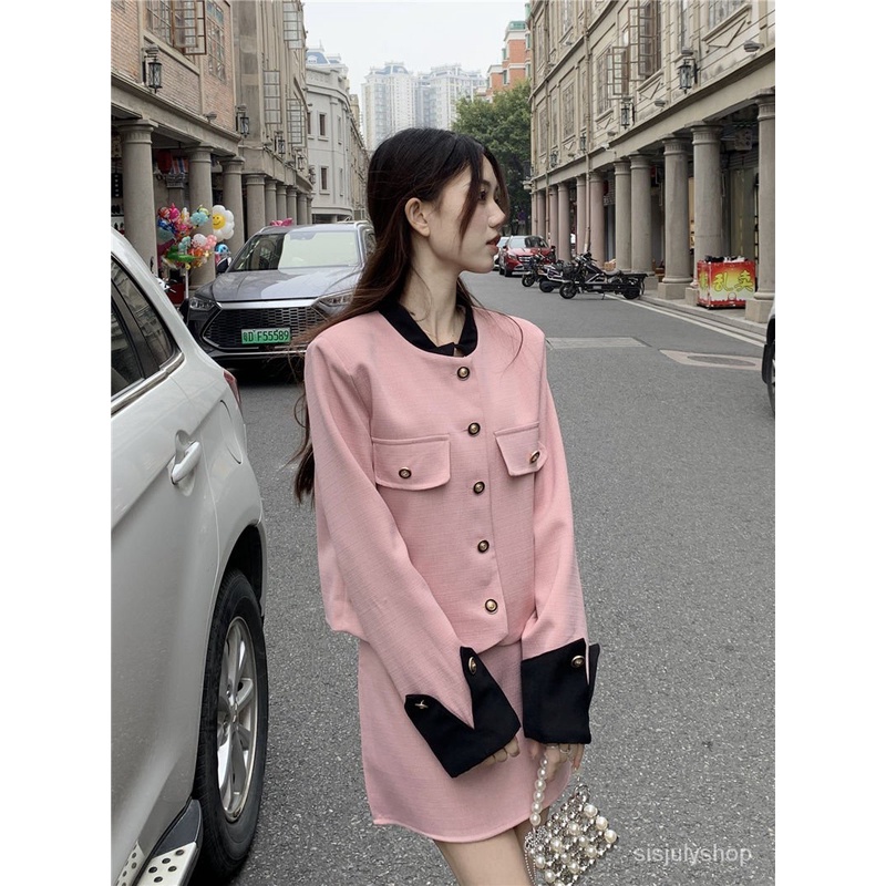 [✅BISA COD] #Sisjuly# Wanita kecil dupa tabrakan angin tabrakan warna kerah berdiri temperamen jaket