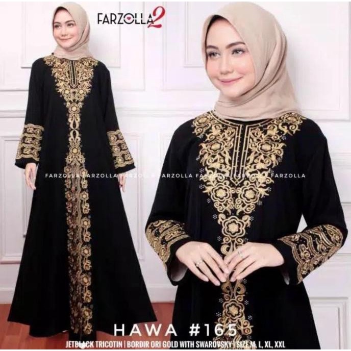 Gamis Ym Defashion Gamis Abaya Turkey Kania 165 Bordir Jetblack (No Jilbab) - S(C5H7) Gamis Turki Te