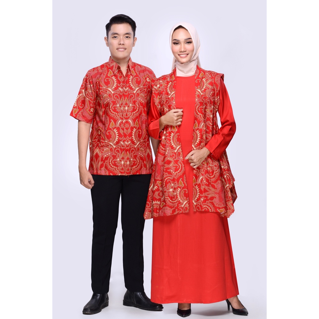 sarimbit gamis claudia merah
