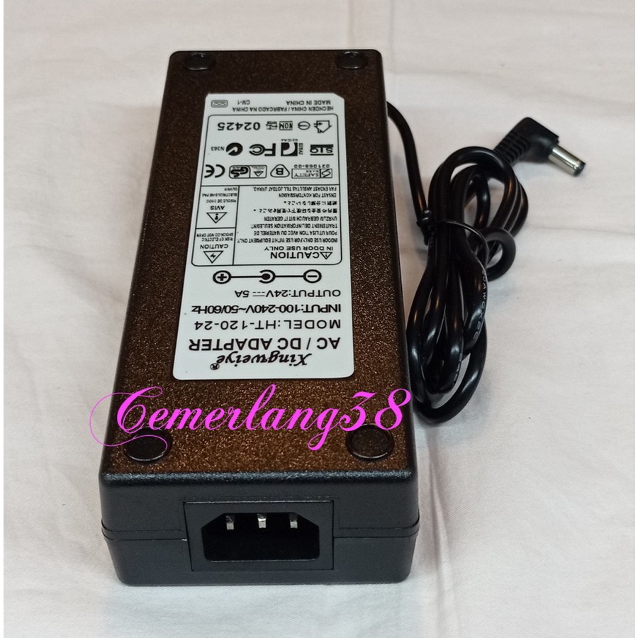 Adaptor 24V 5A + Kabel Power Adaptor Power Supply DC 24 Volt 5 Ampere - 150 cm