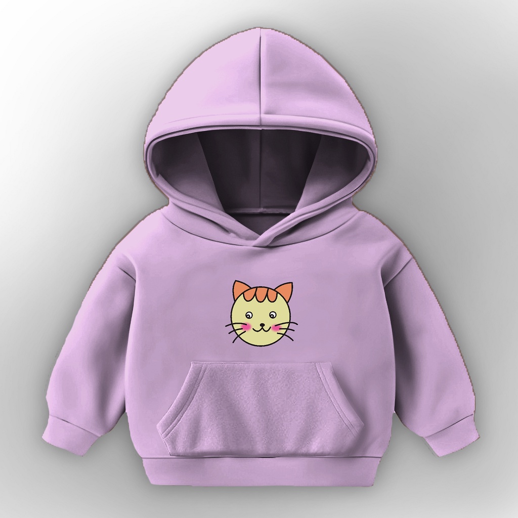 Hoodie Anak Gambar Kucing Untuk Usia 1-6 Tahun