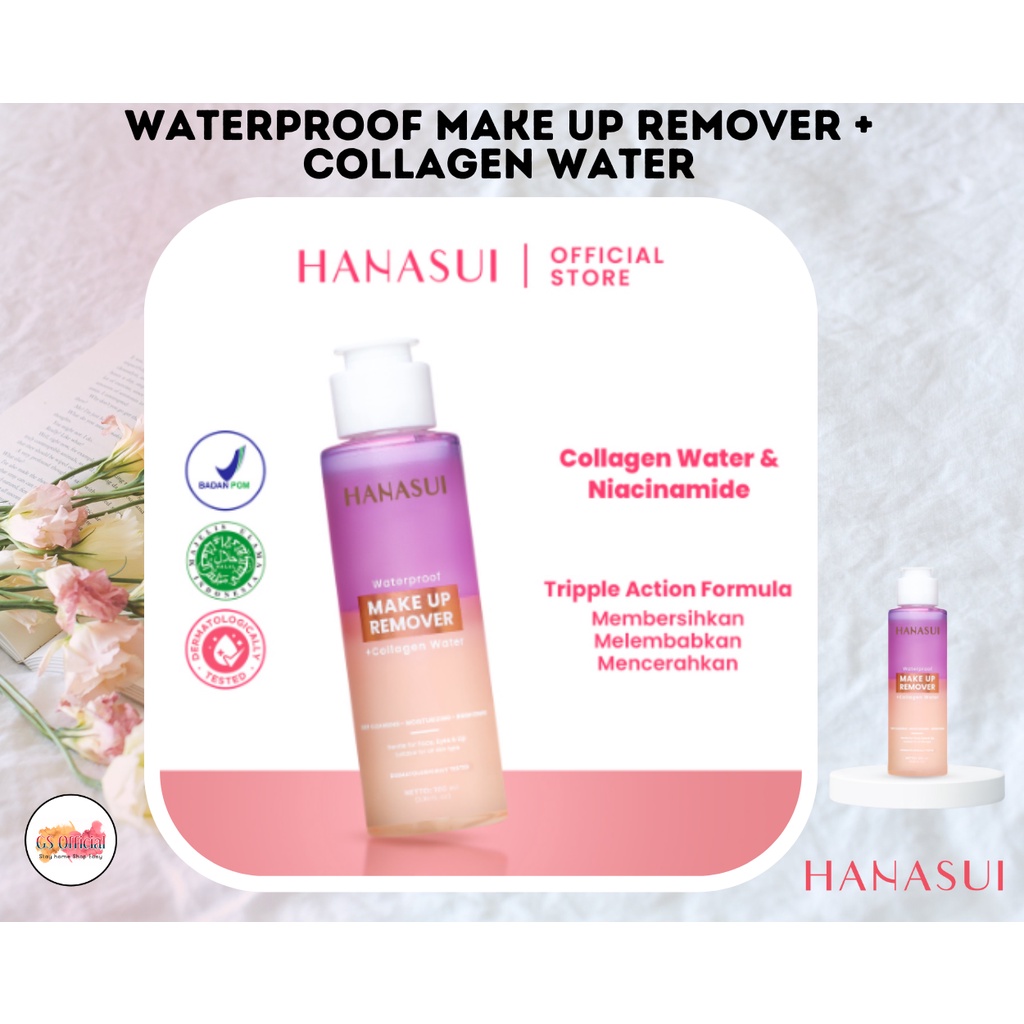 HANASUI WATERPROOF MAKE UP REMOVER COLLAGEN WATER - HANASUI COLLAGEN MICELLAR CLEANSING WATER 100ml