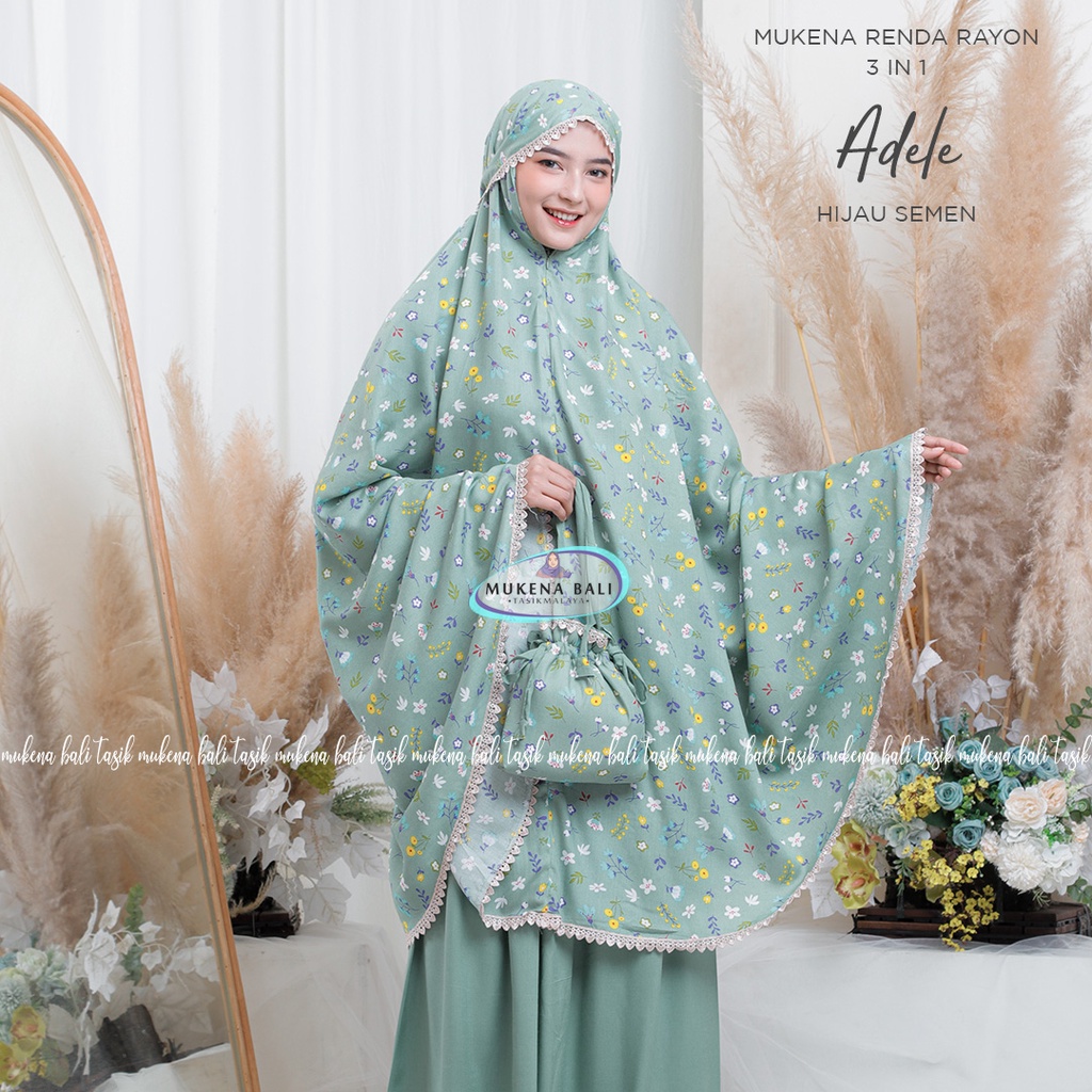 MUKENA BALI TASIK - MUKENA DEWASA RENDA RAYON 3 IN 1 ADELE